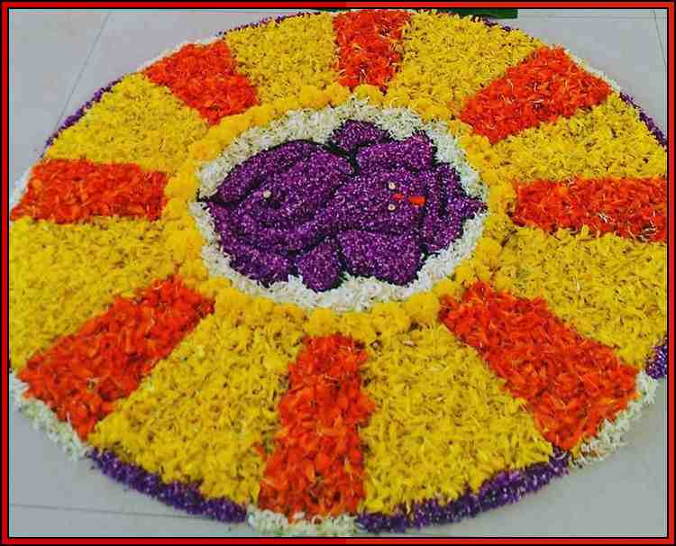 rangoli with flowers