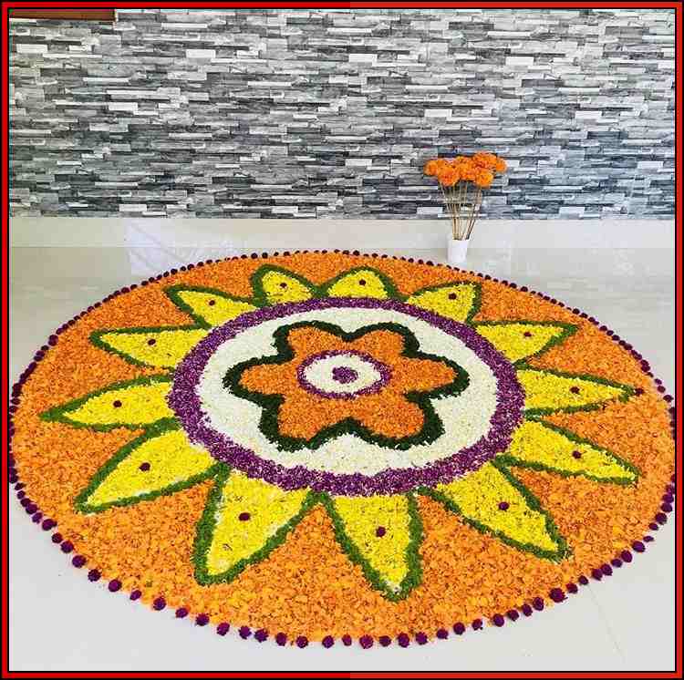 rangoli with flowers for diwali
