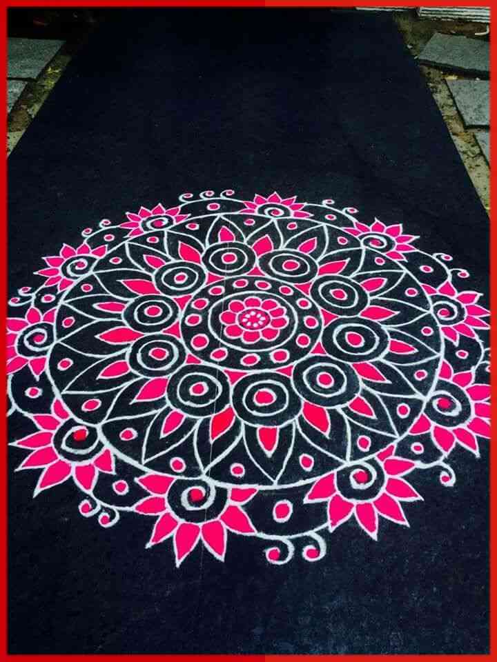 circle rangoli design for diwali

