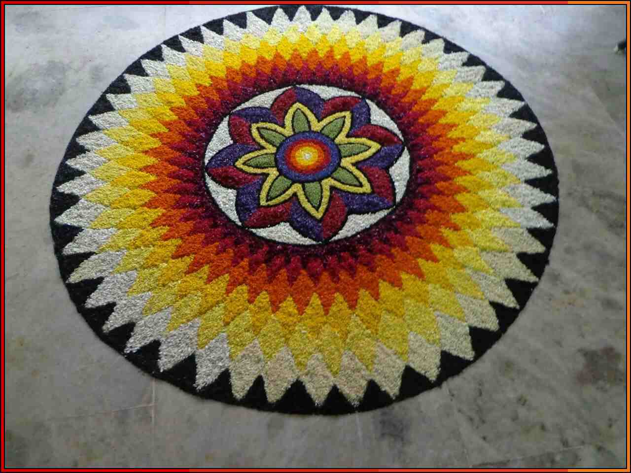 latest flower rangoli designs

