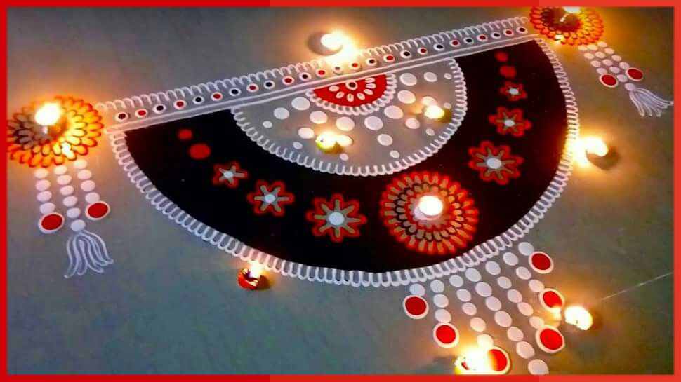 easy diya rangoli designs for diwali
