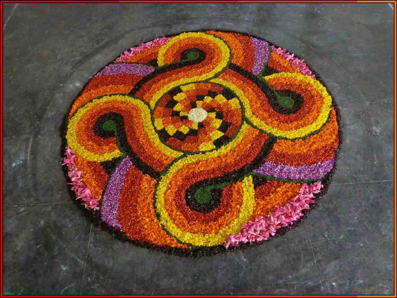 new flower rangoli designs
