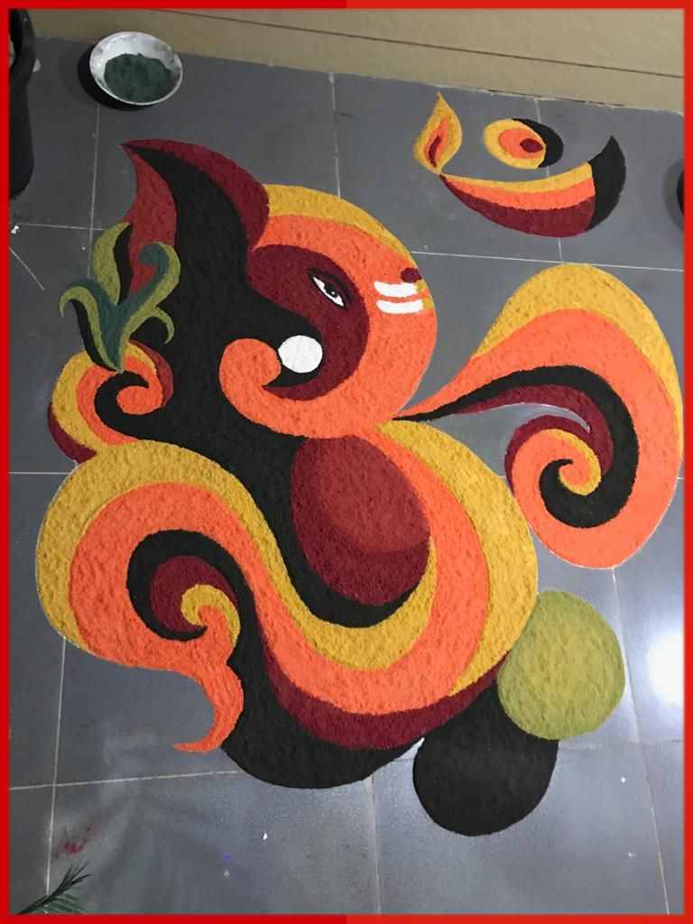 ganpati rangoli designs for diwali
