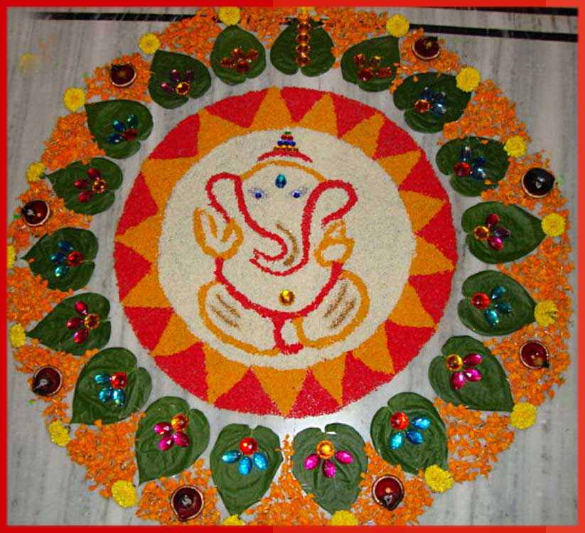 ganesh rangoli designs for diwali
