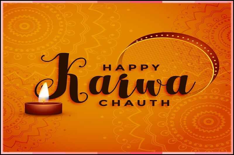 Happy karwa chauth festival greeting decorative background