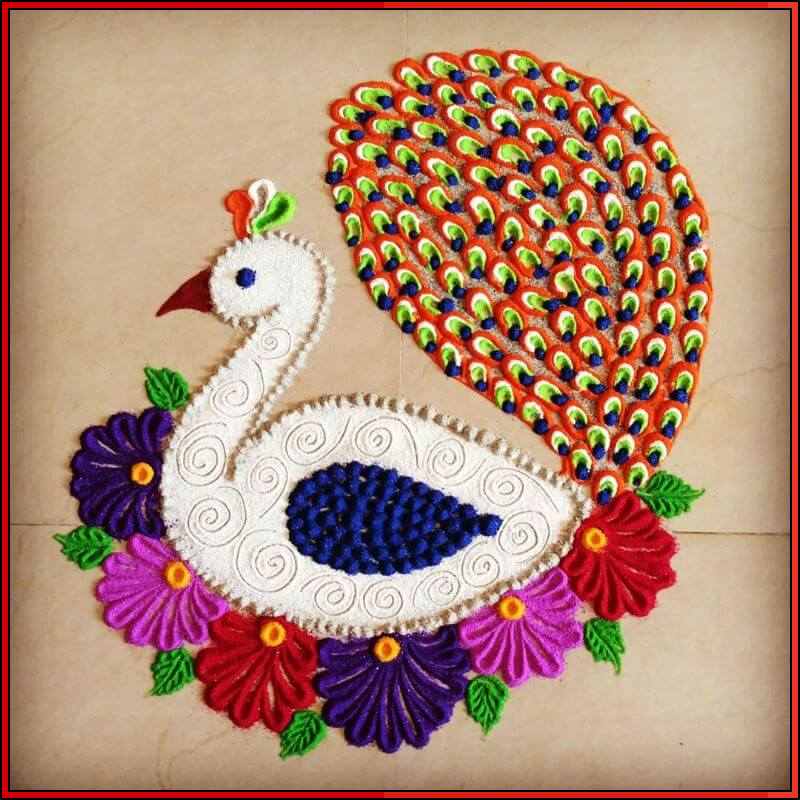 rangoli designs peacock images

