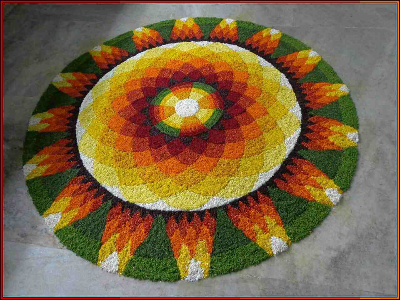 easy flower rangoli designs for diwali
