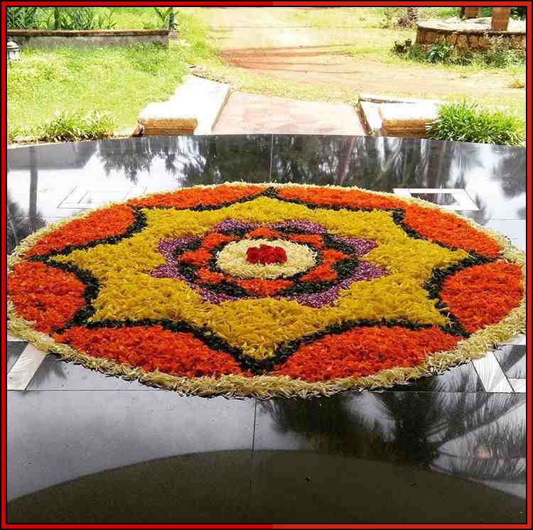 simple rangoli designs with flowers
