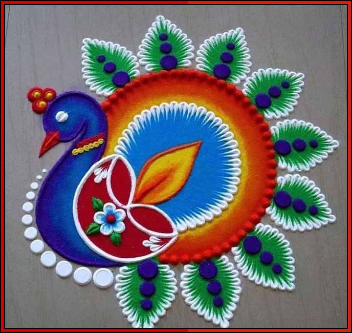 peacock rangoli designs 2022 for diwali

