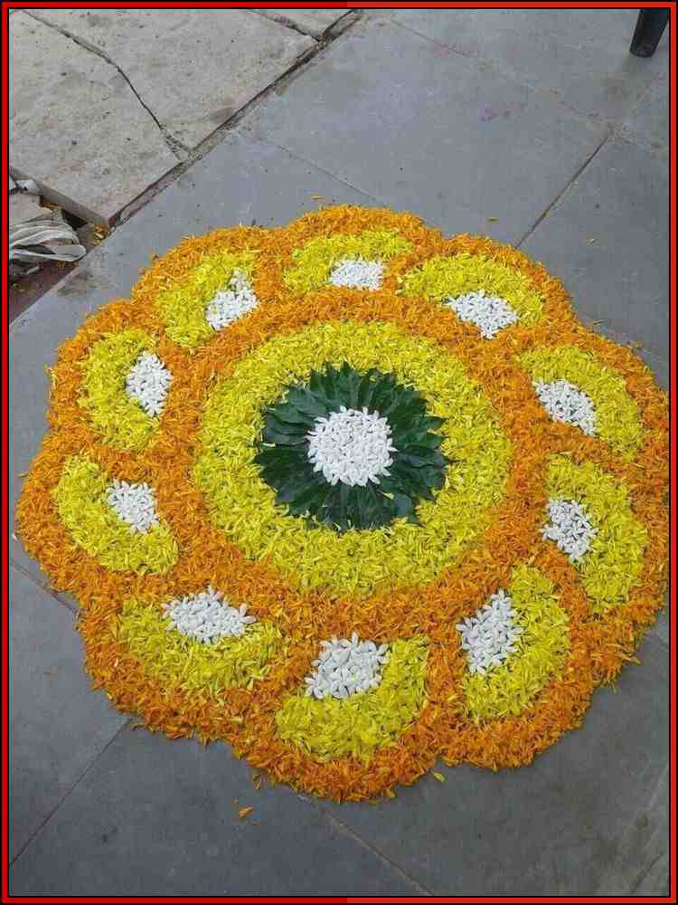 rangoli design flower simple
