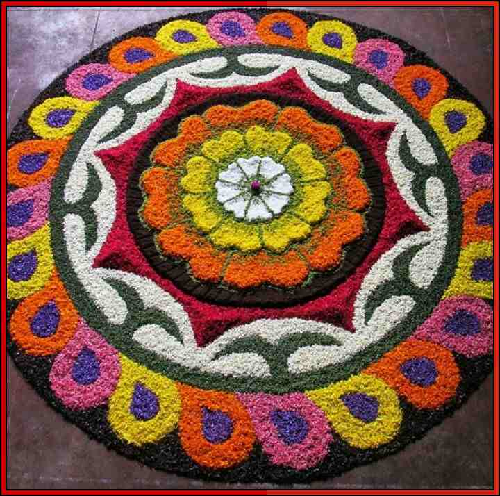 flower rangoli design for diwali
