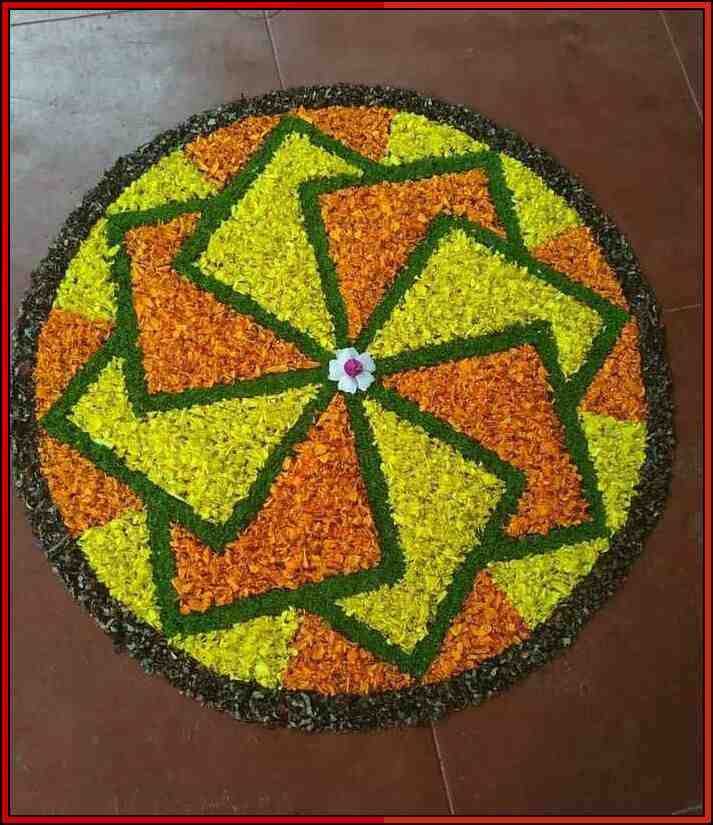 flower rangoli design for diwali

