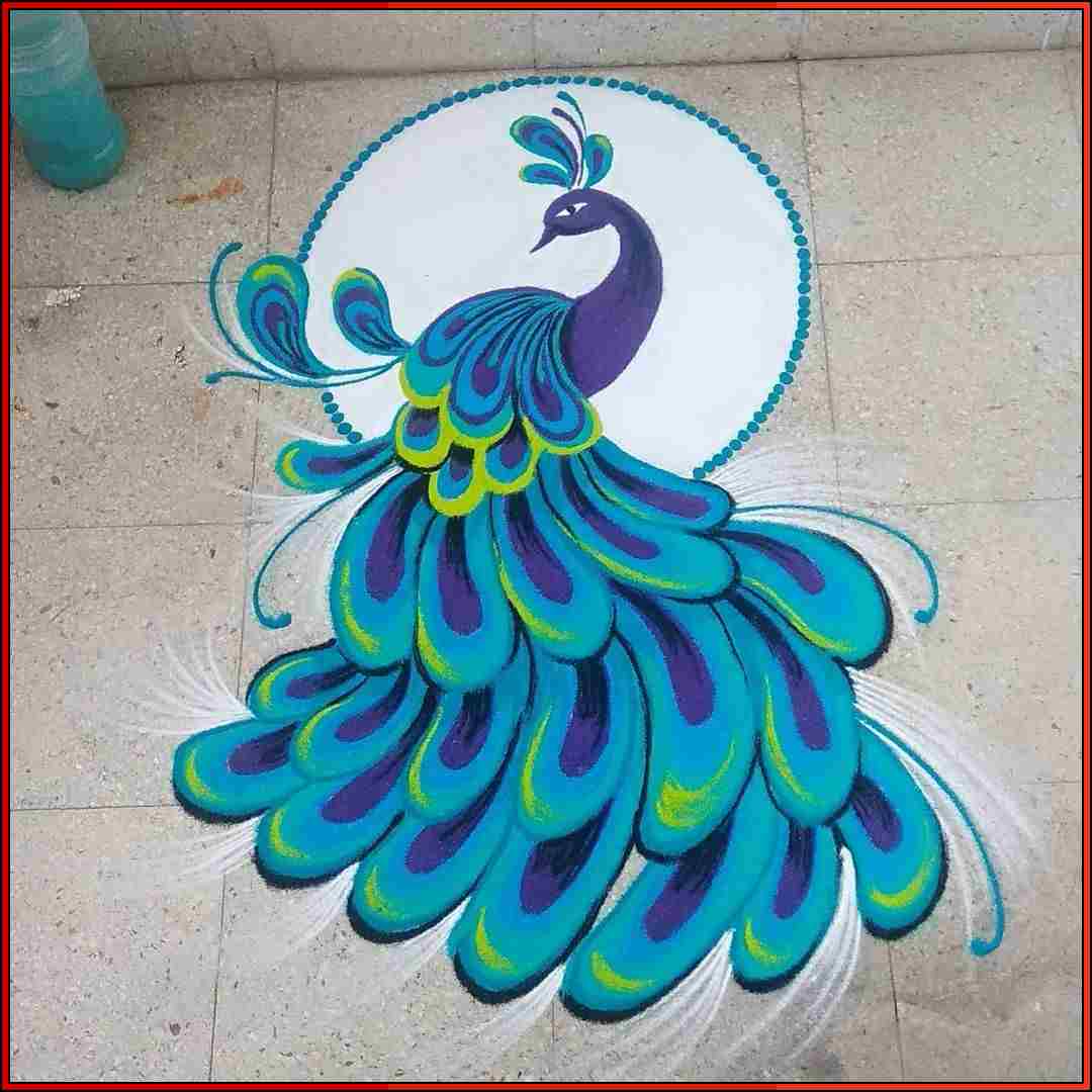 peacock rangoli diwali
