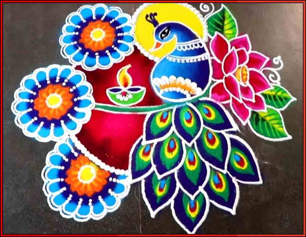peacock rangoli designs diwali images