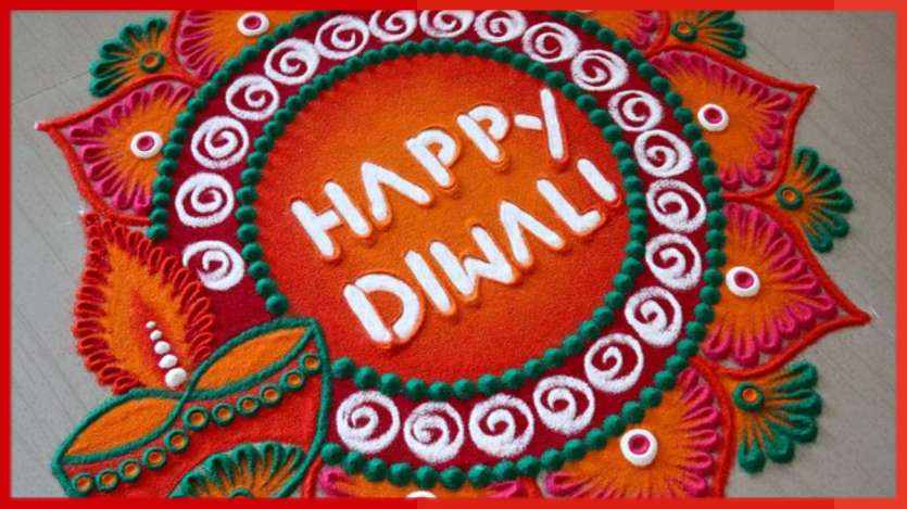 easy happy diwali rangoli
