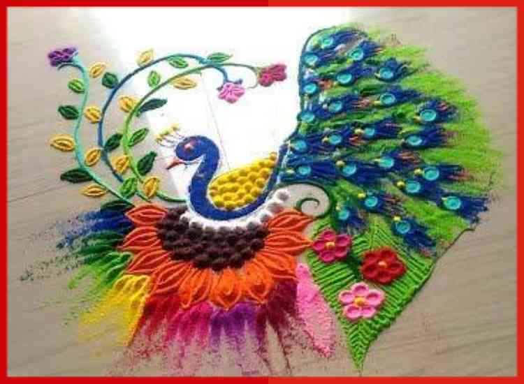 diwali rangoli designs with colours
