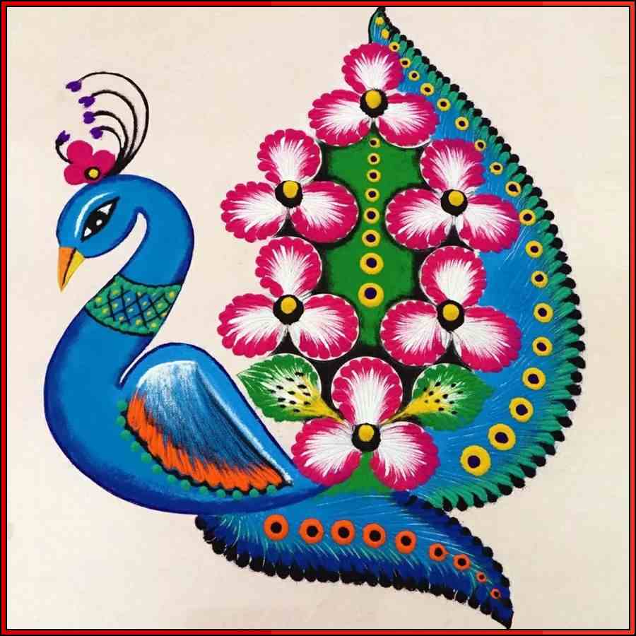 peacock rangoli designs


