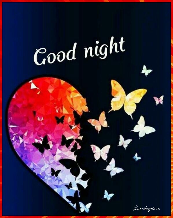 good night love with butterfly